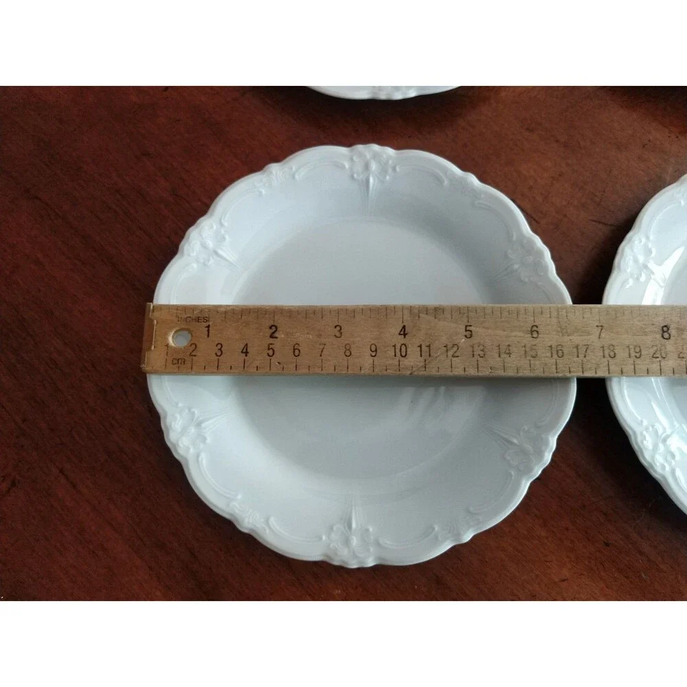 Set Lot 6x Tirschenreuth Baronesse Bread Butter Plate 6.75” Wht Germany Bavaria